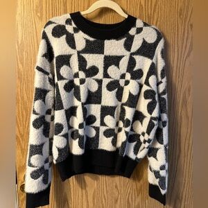 Floral Checkered Sweater